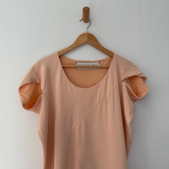 Emilio de la Morena powder pink silk cap sleeve midi dress - Small - Picture 3 of 6